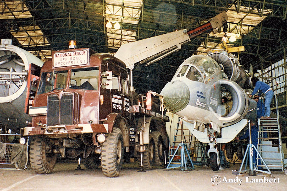 Harrier G-VTOL after unloading at Brooklands