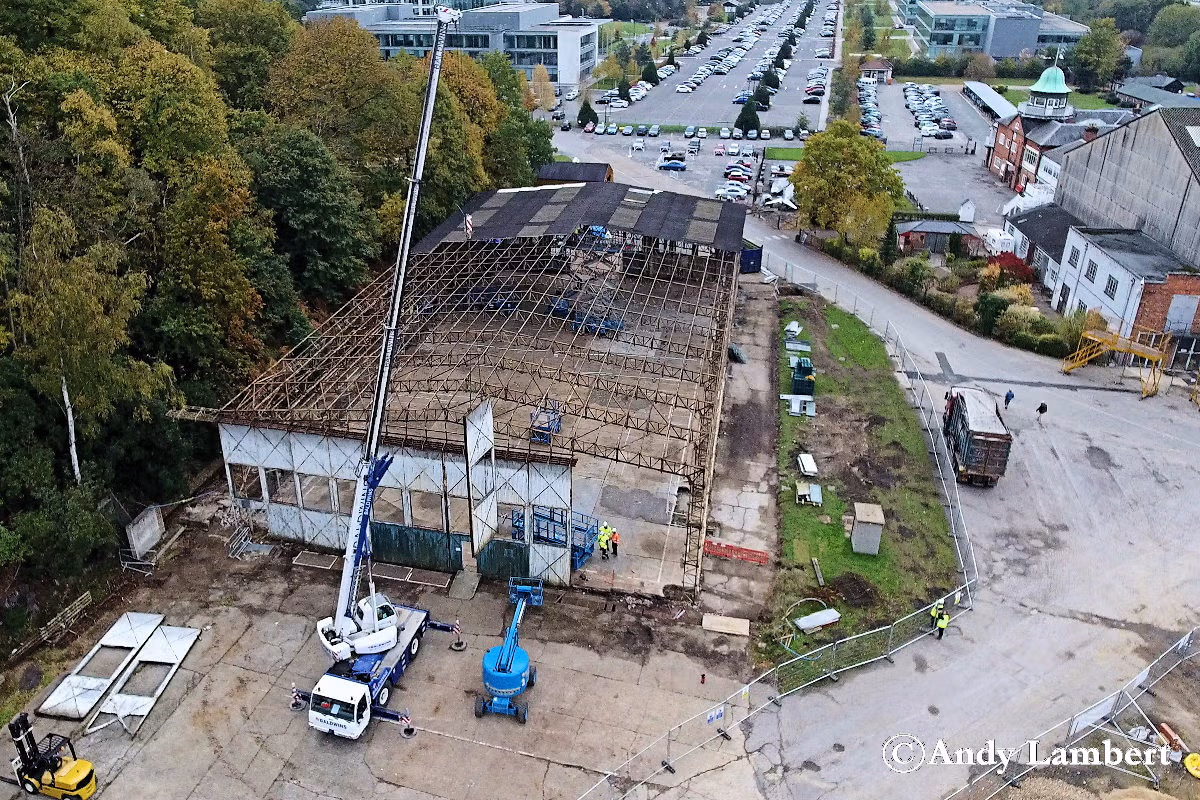 The Brooklands Wellington Hanger being dismantled 